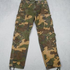 Must Way Mens Pants Camo Cargo Size 32 Utility Military Drawstring Outdoors